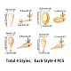 Arricraft 16 pièces 4 styles de tiges de boucles d'oreilles STAS-AR0001-40-2