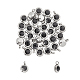 UNICRAFTALE About 30pcs Faceted Rhinestone Flat Round Charm Stainless Steel Charms Smooth Metal Charm Hypoallergenic Pendants for DIY Jewelry Making Stainless Steel Color RB-UN0001-02P-2