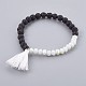 Bracelets avec pendentif pompon en fil de coton BJEW-JB04022-02-1