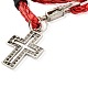 Croix d'alliage tressé bracelets double enveloppe BJEW-PJB837-2-2