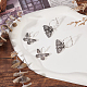 ANATTASOUL 2 Pairs 2 Style Moth & Butterfly Zinc Alloy Dangle Hoop & Leverback Earrings EJEW-AN0002-64-7
