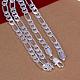 Popular Silver Color Plated Brass Figaro Chain Necklaces for Men NJEW-BB12667-8-3