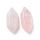Pendentifs pointus à double borne en quartz rose naturel G-C007-02A-12-2