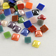 Pearlized Plated Opaque Glass Cabochons PORC-S802-10mm-M-1