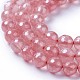 Electroplate Cherry Quartz Glass Beads Strands G-F627-04-B-3