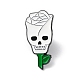Роза с эмалированной булавкой в виде черепа ENAM-B046-21-1
