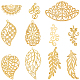 SUNNYCLUE 1 Box 88Pcs Gold Filigree Charms Filigree Leaf Charm Filigree Metal Charms Hollow Leaves Charms Filigree Connector Charms Filigree Connectors for Jewelry Making Charms DIY Earrings Bracelet IFIN-SC0001-51-1