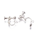 Accessoires de boucle d'oreille clips à vis en laiton plaqué avec pince spirale KK-P169-04S-2