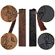 Craspire 1 セット ローズウッド & アフリカン ブラックウッド ブックマーク セット  レーザー彫刻  花と頭蓋骨のある長方形  混合模様  148x25mm  2個/セット AJEW-CP0001-78J-3