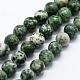 Chapelets de perles en jaspe à pois verts naturels X-G-I199-30-8mm-1