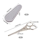 SUNNYCLUE 2Pcs 2 Styles Stainless Steel Embroidery Scissors & Imitation Leather Sheath Tools TOOL-SC0001-36-2