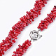Sea Bamboo Coral(Imitation Coral) Beaded Necklaces NJEW-S414-24-2