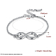 Tin Alloy Rhinestone Infinity Link Bracelets BJEW-BB16337-3