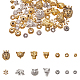Pandahall 280pcs 14 estilo cuentas espaciadoras de oro y plata espaciadores de metal tibetano fornituras de la joyería accesorios para pulsera collar fabricación de joyas TIBEB-PH0004-69-8