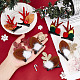 CRASPIRE 4 Pairs 4 Style Christmas Theme Antler Cloth & Iron Alligator Hair Clips PHAR-CP0001-16-3