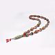 Buddhist Jewelry Natural Tibetan Agate Beaded Necklaces NJEW-F131-03-2
