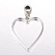 Rack Plating Alloy Heart Dangle Charms PALLOY-JF00266-1