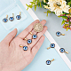 DICOSMETIC 10Pcs Blue Evil Eye Charm Handmade Lampwork Evil Eye Pendants Flat Round Charms with Clasp Gold Enamel Pendants Charms for DIY Bracelets Necklace Jewelry Making STAS-DC0010-37-3