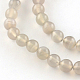 Round Natural Grey Agate Beads Strands G-R326-6mm-01-1