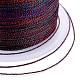 ポリエステル編組メタリック糸  DIYの編みこみのブレスレット作りと刺繡のために  カラフル  0.4mm  6プライ  約54.68ヤード（50m）/ロール OCOR-I007-B-25-3