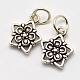 Vintage Thai Sterling Silver Star with Flower Charms Pendants for Jewelry Making STER-L008-110-1