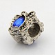 Butterfly Antique Silver Tone Alloy Acrylic Rhinestone Beads PALLOY-N0093-01G-2