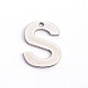 304 Stainless Steel Letter Charms STAS-O072-S-1