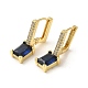 Rectangle Real 18K Gold Plated Brass Dangle Hoop Earrings EJEW-L268-027G-02-1