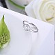 Adjustable 925 Sterling Silver Cubic Zirconia Finger Rings RJEW-BB20755-6-4