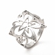 304 anillo ajustable mariposa con estrella de acero inoxidable para mujer RJEW-B027-08P-1