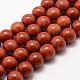 Chapelets de perles en jaspe rouge naturel G-E375-12mm-03-2