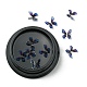 樹脂カボション  ネイルアートの装飾の付属品  プラスチックビーズ保管容器付き  3 Dの蝶  ブルー  6~7x5~8x2~3.5mm MRMJ-N010-06H-1
