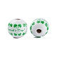 Saint Patrick's Day Theme Spray Painted Natural Wood Beads WOOD-C010-03-3