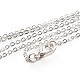Silver Tone Iron Cable Chain Necklaces NJEW-E041-01S-1