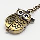 Antique Bronze Alloy Owl Wing Design Openable Pendant Pocket Watch Necklaces with Iron Chains WACH-M011-01-2