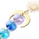 Galvanoplastie octogone perles de verre pendentif décorations HJEW-JM00775-03-6