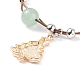 Bracelet à breloques en émail sapin de noël avec perles d'aventurine verte naturelle BJEW-TA00120-01-5