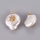 Colgantes naturales de perlas cultivadas de agua dulce PEAR-F008-52G-2
