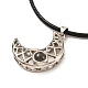 Magnetic Moon & Star with Rhinestone Pendant Necklaces for Girl Women NJEW-B081-01B-7
