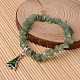 Christmas Tree Natural Green Aventurine Beaded Stretch Charm Bracelets BJEW-JB02254-01-1
