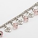 Chaînes avec perles en rondelles facettées en verre manuelles pour réaliser de colliers et bracelets AJEW-JB00088-05-1