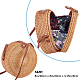 GORGECFAFT Handwoven Round Rattan Bag Large Straw Bag for Women Handmade Wicker Woven Purse Circle Oval Brown Straw Boho Bags Shoulder Imitation Leather Adjustable Strap for Women Travel AJEW-WH0348-21-2