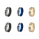 Crafans 6 pz 3 colori anelli a fascia in acciaio inossidabile RJEW-CF0001-03-2