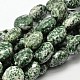 Oval Natural Green Spot Stone Bead Strands G-L293-08-1