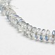 Plaqué moitié bleu perles de verre de cristal brins X-EGLA-F025-B01-1