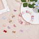 Superfindings 200 pz 10 stili perle di vetro verniciate a spruzzo trasparente bowknot farfalla ciondoli di colore misto nodo dell'arco perline rosa viola per la collana bracciali orecchini che fanno GLAA-FH0001-70-4