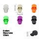 CHGCRAFT 120Pcs 6 Colors Skull Halloween Plastic Beads for Party Festival Decorations KY-CA0001-46-2