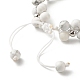Bracelet en perles rondes tressées en howlite naturelle BJEW-JB07036-5