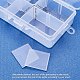 Benecreat10パック8グリッドジュエリーディバイダーボックスオーガナイザー調節可能な透明なプラスチックビーズケース収納容器4.33 x 2.68 x 1.18インチ  区画  1.18 x 0.98 x 1.02インチ CON-BC0001-01-4