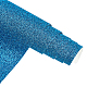 スパンコールイミテーションレザー生地  衣類用アクセサリー  ブルー  135x30x0.08cm DIY-WH0221-26C-1